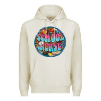 Oatmeal Heather western groovy school nurse Premium Hoodie - BarkalooDesign