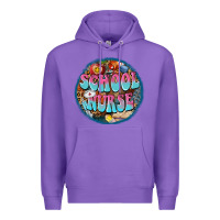 Purple western groovy school nurse Premium Hoodie - BarkalooDesign