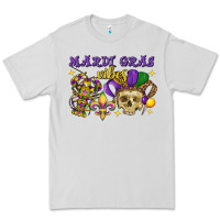 Dove Grey mardi gras vibes skull Premium Tee - FaDigitalArtStudio