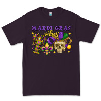 Plum mardi gras vibes skull Premium Tee - FaDigitalArtStudio