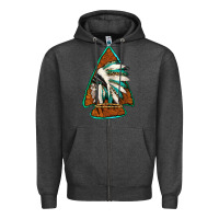 Charcoal Heather indian headdress arrowhead Zipper Hoodie - Jasminsmagicworld