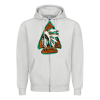 Dove Grey indian headdress arrowhead Zipper Hoodie - Jasminsmagicworld