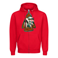 Red indian headdress arrowhead Zipper Hoodie - Jasminsmagicworld