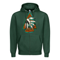 Sports Green indian headdress arrowhead Zipper Hoodie - Jasminsmagicworld