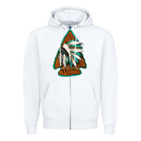 White indian headdress arrowhead Zipper Hoodie - Jasminsmagicworld