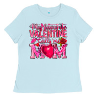 Baby Blue My Favorite Valentine Calls Me Ladies Tee - CowhideDigitalArt