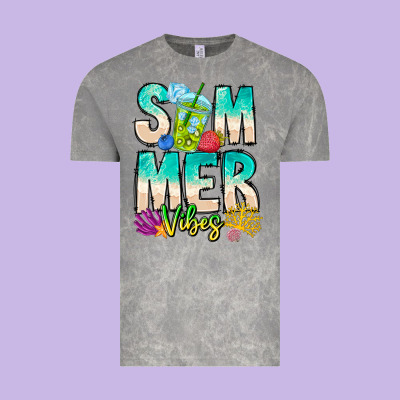 Summer Vibes Vintage Tee Designed By Cowhidedigitalart