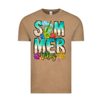 Vintage Coffee Summer Vibes Vintage Tee - CowhideDigitalArt