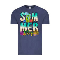 Vintage Denim Summer Vibes Vintage Tee - CowhideDigitalArt
