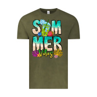 Vintage Olive Summer Vibes Vintage Tee - CowhideDigitalArt