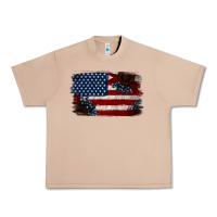 Burro Distressed Sunflower American Flag Urban Heavy Tee - Jasminsmagicworld