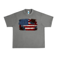 Tornado Distressed Sunflower American Flag Urban Heavy Tee - Jasminsmagicworld