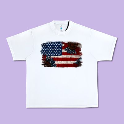 Distressed Sunflower American Flag Urban Heavy Tee Designed By Jasminsmagicworld