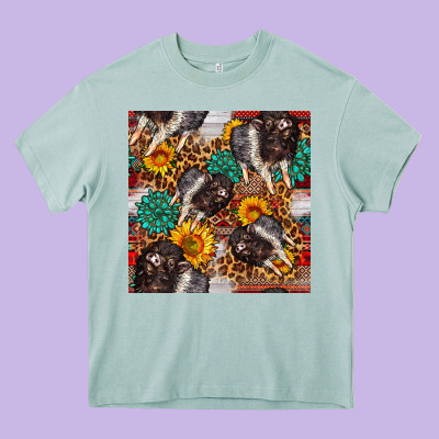Baby Hampshire Pig Sunflowers Seamless Pattern Heavy Core Tee Designed By Fadigitalartstudio