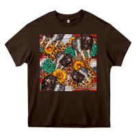 Chocolate Brown baby hampshire pig sunflowers seamless pattern Heavy Core Tee - FaDigitalArtStudio