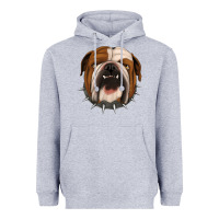 Heather Grey Bulldog Heavyweight Hoodie - Jasminsmagicworld