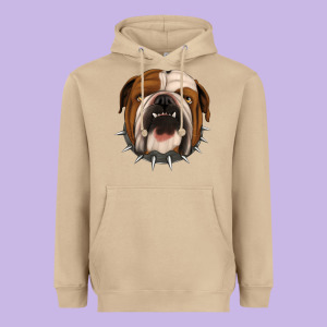 Bulldog Heavyweight Hoodie Designed By Jasminsmagicworld