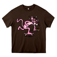 Chocolate Brown pink panther Heavy Core Tee - linhVisuals