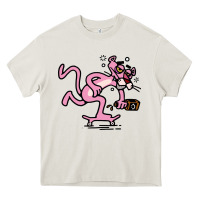 Cream pink panther Heavy Core Tee - linhVisuals