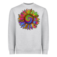 Heather Grey tie dye sunflower Heavyweight Sweatshirt - RanaPortraitStore