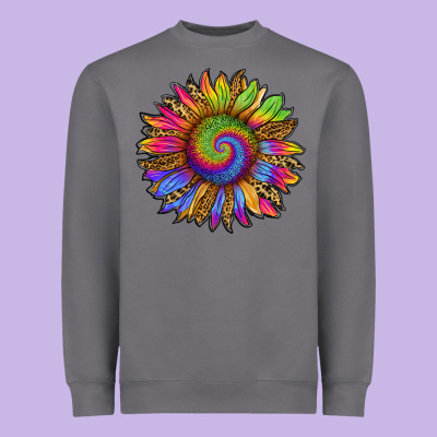 Tie Dye Sunflower Heavyweight Sweatshirt Designed By Ranaportraitstore