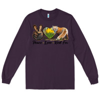 Plum Peace Love Red Fox Long Sleeve Tee - LillyAllenDesigns