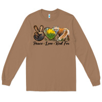 Toasted Coconut Peace Love Red Fox Long Sleeve Tee - LillyAllenDesigns