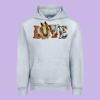 Love Horse Sunflower Urban Hoodie Designed By Ranaportraitstore