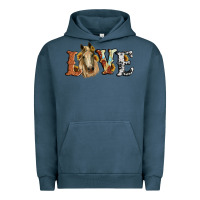 Pigment Midnight Navy love horse sunflower Urban Hoodie - RanaPortraitStore