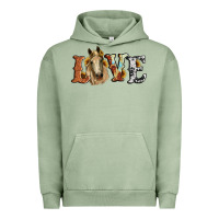 Pigment Oil Green love horse sunflower Urban Hoodie - RanaPortraitStore