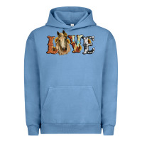 Pigment Pebble Blue love horse sunflower Urban Hoodie - RanaPortraitStore