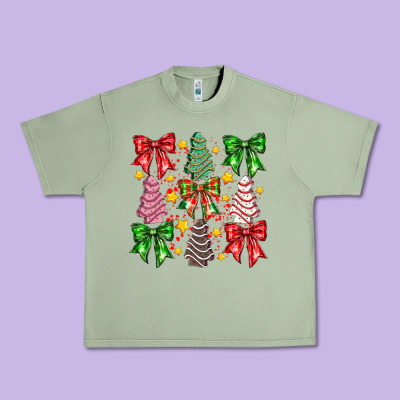 Christmas Cake Bow Urban Heavy Tee Designed By Cowhidedigitalart