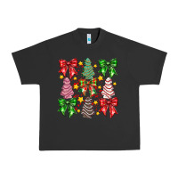 Pigment Black Christmas Cake Bow Urban Heavy Tee - CowhideDigitalArt