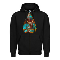 Black turquoise cowhide arrowhead Zipper Hoodie - Jasminsmagicworld