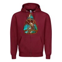 Burgundy turquoise cowhide arrowhead Zipper Hoodie - Jasminsmagicworld