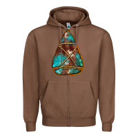 Chestnut turquoise cowhide arrowhead Zipper Hoodie - Jasminsmagicworld