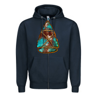 Navy turquoise cowhide arrowhead Zipper Hoodie - Jasminsmagicworld