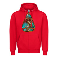 Red turquoise cowhide arrowhead Zipper Hoodie - Jasminsmagicworld