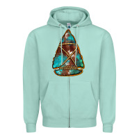Seafoam turquoise cowhide arrowhead Zipper Hoodie - Jasminsmagicworld