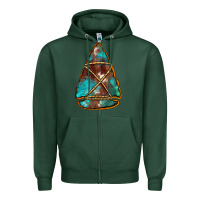 Sports Green turquoise cowhide arrowhead Zipper Hoodie - Jasminsmagicworld