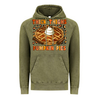 Vintage Olive Thick Thighs Pumpkin Pies Vintage Hoodie - Artiststas