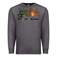 Charcoal Heather peace love dachshund Premium Sweatshirt - RanaPortraitStore