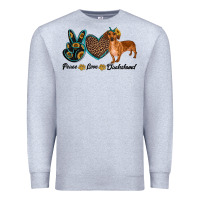 Heather Grey peace love dachshund Premium Sweatshirt - RanaPortraitStore