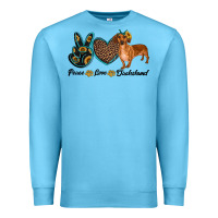 Ocean Blue peace love dachshund Premium Sweatshirt - RanaPortraitStore