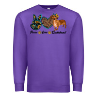 Purple peace love dachshund Premium Sweatshirt - RanaPortraitStore
