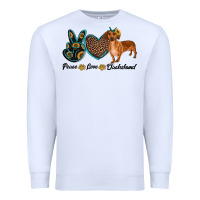 White peace love dachshund Premium Sweatshirt - RanaPortraitStore