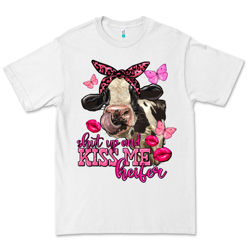 Valentine's Day Shut Up And Kiss Me Heifer Holstein Cow Premium Tee by FaDigitalArtStudio | Teevron