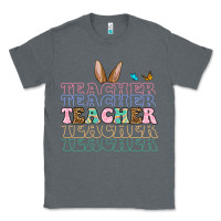 Charcoal Heather Easter bunny Teacher Classic Tee - OliviaCreatesArt