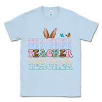 Dusty Blue Easter bunny Teacher Classic Tee - OliviaCreatesArt
