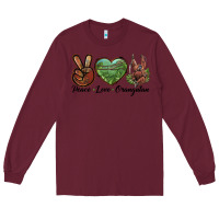 Burgundy Peace Love Orangutan Long Sleeve Tee - LillyAllenDesigns